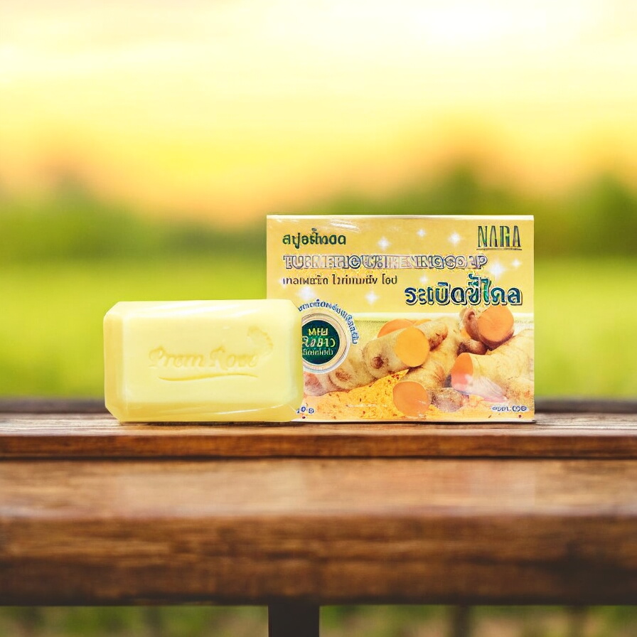Turmeric Whitening Soap 120 g. พริมโรส เทอเมอริค ไวท์เทนนิ่ง โซป สบู่ขมิ้น